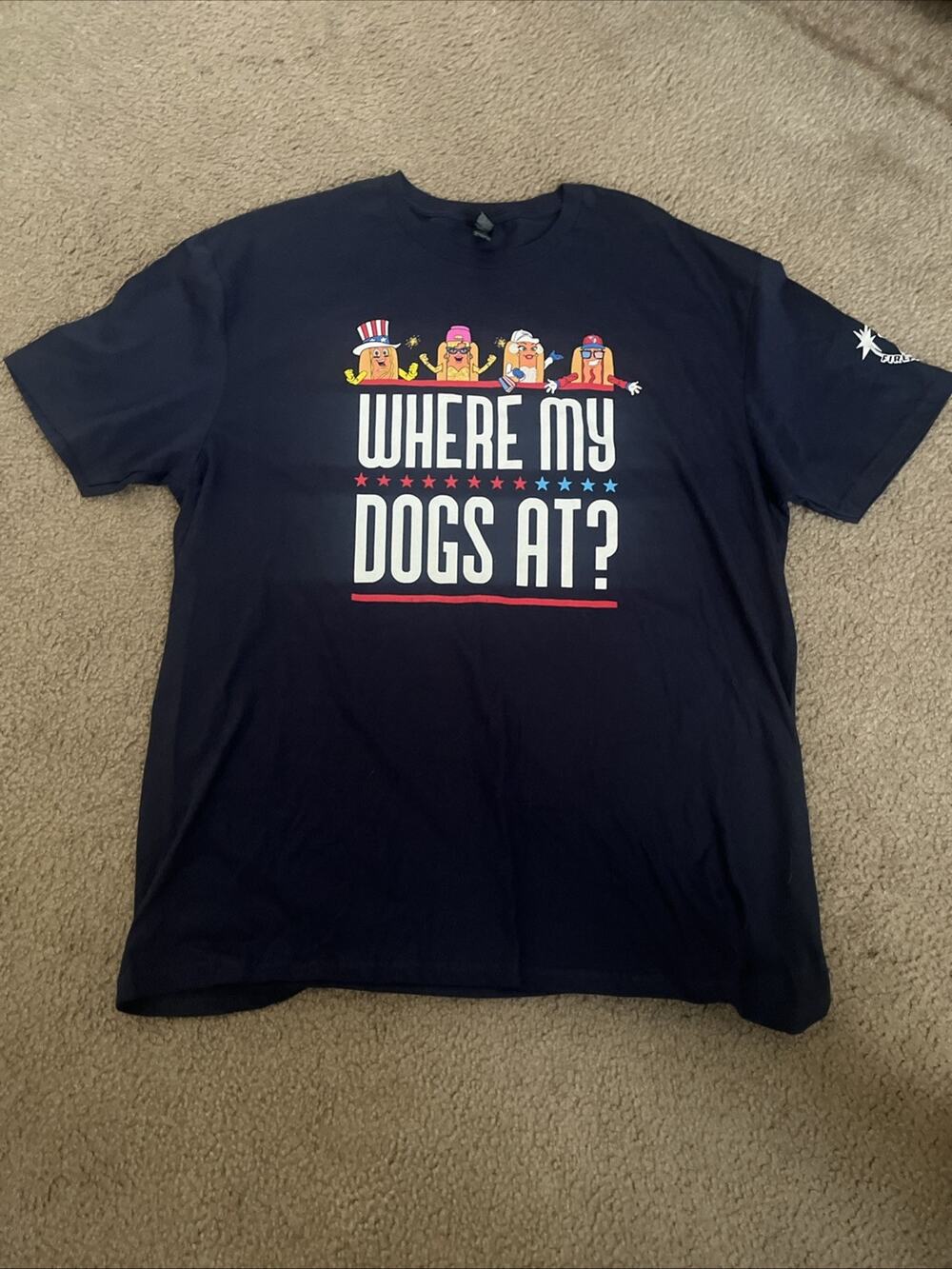 Cleveland Guardians Where My Dogs At XL T-Shirt SGA 7/3/26 Mustard Spicy Onion